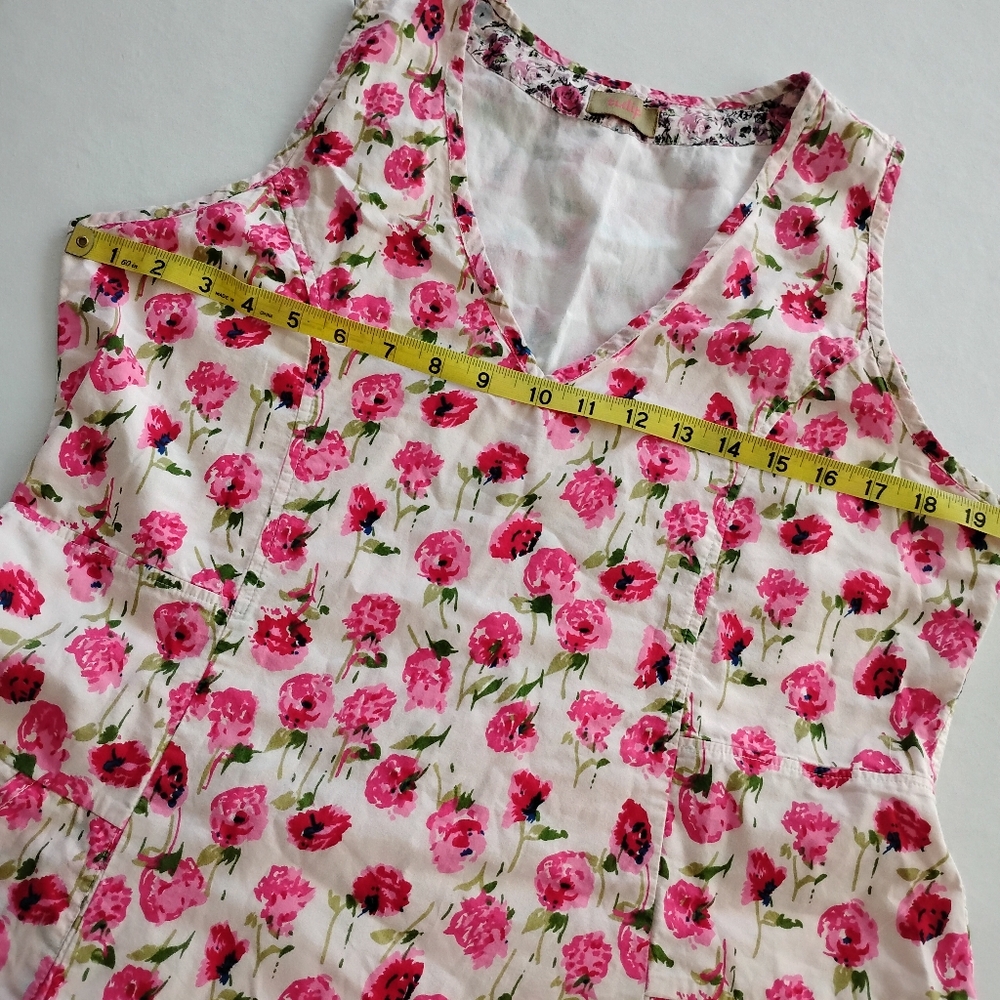 Tulip Poppie Cotton Dress in Floral Rose Print Size S - Picture 6 of 9